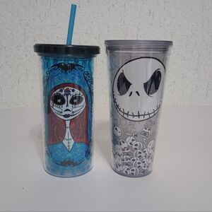 Nightmare Before Christmas Cups Sally & Jack Halloween Holiday Movie Seasonal